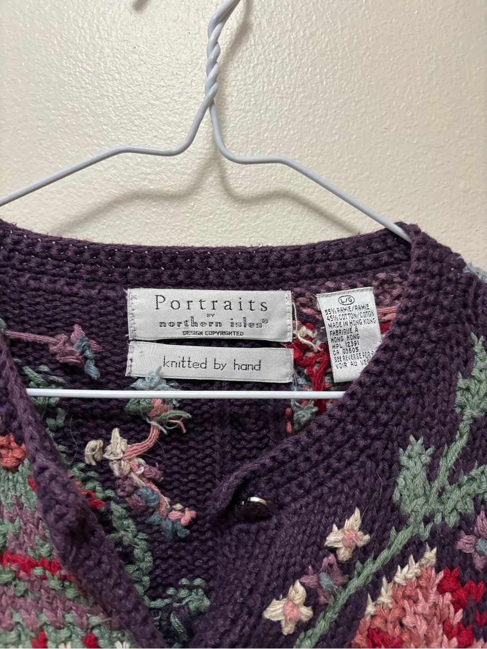 Vintage floral knit grandma sweater 80s 90s heirloom collectibles eagles eye - Picture 3 of 5
